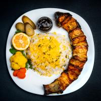 چلو ماهی قزل آلا کبابی