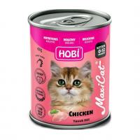 کنسرو بچه گربه چانکی HOBi با طعم مرغ در سس