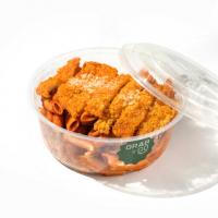 پاستا آرابیاتا با مرغ سوخاری