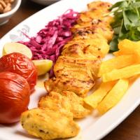 خوراک جوجه کباب زعفرانی یک سیخ