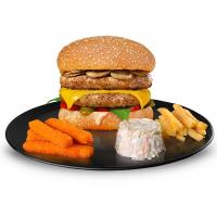 دوبل برگر مرغ لاویا پلاس