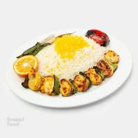 چلو جوجه کباب زعفرانی ویژه (فیله ران 400 گرمی)