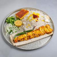 چلو جوجه کباب زعفرانی معمولی (سینه 240 گرمی)