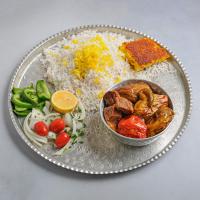 چلو خورشت بادمجان با گوشت