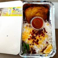 زرشک پلوبامرغ سرخ کرده اقتصادی