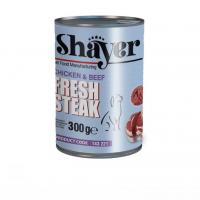 کنسرو استیک مرغ و گوشت گوساله شایر