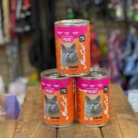 کنسرو گربه هوبی طعم بره مدل چانکی در سس گروی