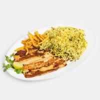 سبزی پلو با ماهی قزل آلا