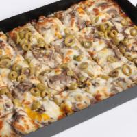 پیتزا سیر و استیک آمریکایی