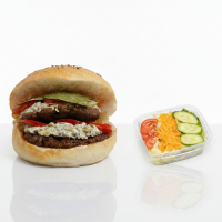 دوبل برگر + سالاد فصل