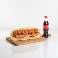 ساندویچ کتلت سوسیس + نوشابه بطری