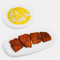 چلو ماهی قزل آلا سرخ شده