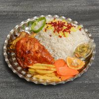 چلو سینه مرغ سرخ شده