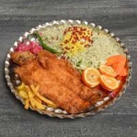 چلو شوید ماهی قزل آلا سرخ شده