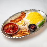 چلو خورشت قیمه بادمجان