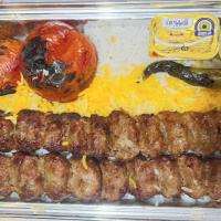 چلو کباب کوبیده زعفرانی