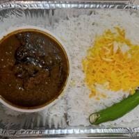 چلو خورشت قورمه سبزی