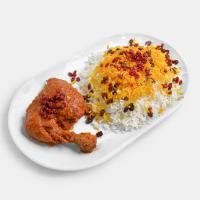 زرشک پلو با مرع سرخ کرده مخصوص