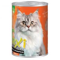 کنسرو گربه بالغ وکسی با طعم گوشت گوساله و کدو تنبل