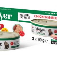 کنسرو گربه شایر طعم مرغ و گوشت