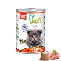 کنسرو پته گربه بالغ وکسی با طعم مرغ و برنج 400 گرمی