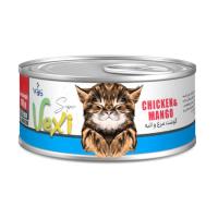 کنسرو بچه گربه وکسی با طعم مرغ و انبه 110گرمی