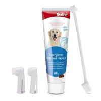 ست مسواک و خمیردندان مخصوص سگ بایولاین با طعم گوشت