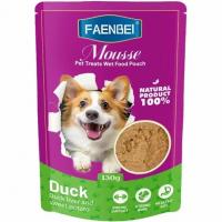 پوچ سگ برند فنبی با وزن 130گرم و با طعم اردک و سیب زمینی