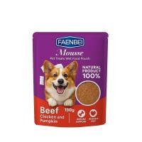 پوچ سگ برند فنبی 130 گرمی باطعم گوشت و مرغ و کدو