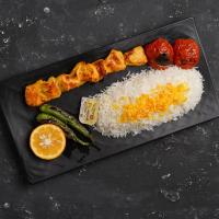 چلو جوجه کباب زعفرانی (سیخ 150 گرمی)