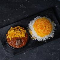 چلو خورشت قیمه سیب زمینی اقتصادی