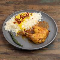 زرشک پلو با مرغ سرخ کرده