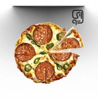پیتزا پپرونی و قارچ 22 سانتی