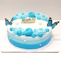 کیک وانیلی آبی