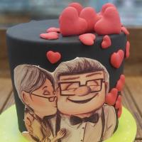 کیک فوندانت پیرمرد و پیرزن