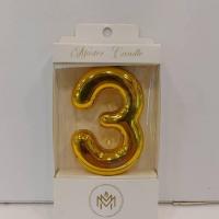 شمع عددی طرح بادکنکی طلایی