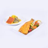 سبزی پلو ماهی قزل آلا رودخانه ای