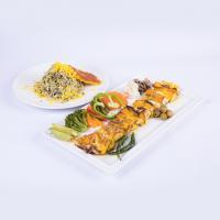 سبزی پلو ماهی کبابی رودخانه ای