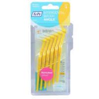 مسواک بین دندانی دسته دار خمیده سایز 4 زرد 6 عددی تپه