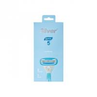 تیغ سیستم 5 لبه سیلور مدل گلوریا زنانه آبی