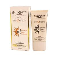 ضدآفتاب کرم پودری مکیسان SPF50 بژ رزگلد NW20 سان سیف 40 میلی لیتر