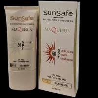 ضد آفتاب کرم‌ پودری بژ ابریشمی مکی‌ سان SPF50 شماره NW15 سان سیف 40 میلی لیتر