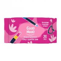 دستمال مرطوب آرایشی گودمود مناسب پوست خشک و حساس بسته 20 عددی