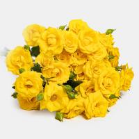 دسته گل رز مینیاتوری زرد درجه 1 3 تا 4 شاخه