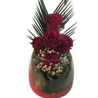 شیشه گل رز هلندی قرمز