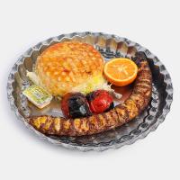 چلو کباب کوبیده نگینی یک سیخ