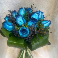 دسته گل رز هلندی آبی
