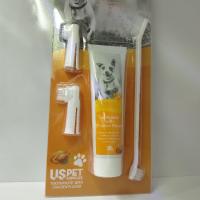 ست کامل مسواک و خمیردندان مخصوص سگ us pet