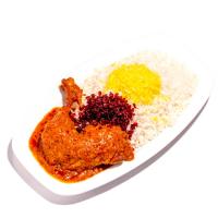 زرشک پلو با مرغ سس پز