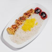 چلو جوجه کباب فیله مرغ یک سیخ